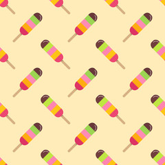 Seamless background image colorful watercolor texture popsicle pattern
