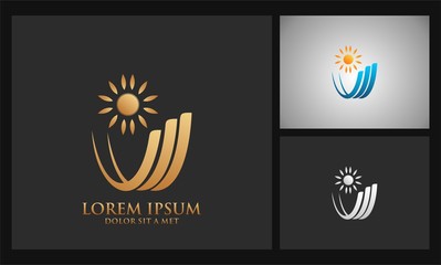 abstract sun wave summer logo