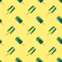 Seamless background image colorful watercolor texture popsicle pattern