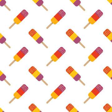 Seamless background image colorful watercolor texture popsicle pattern