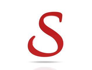 3d shiny red letter collection - S
