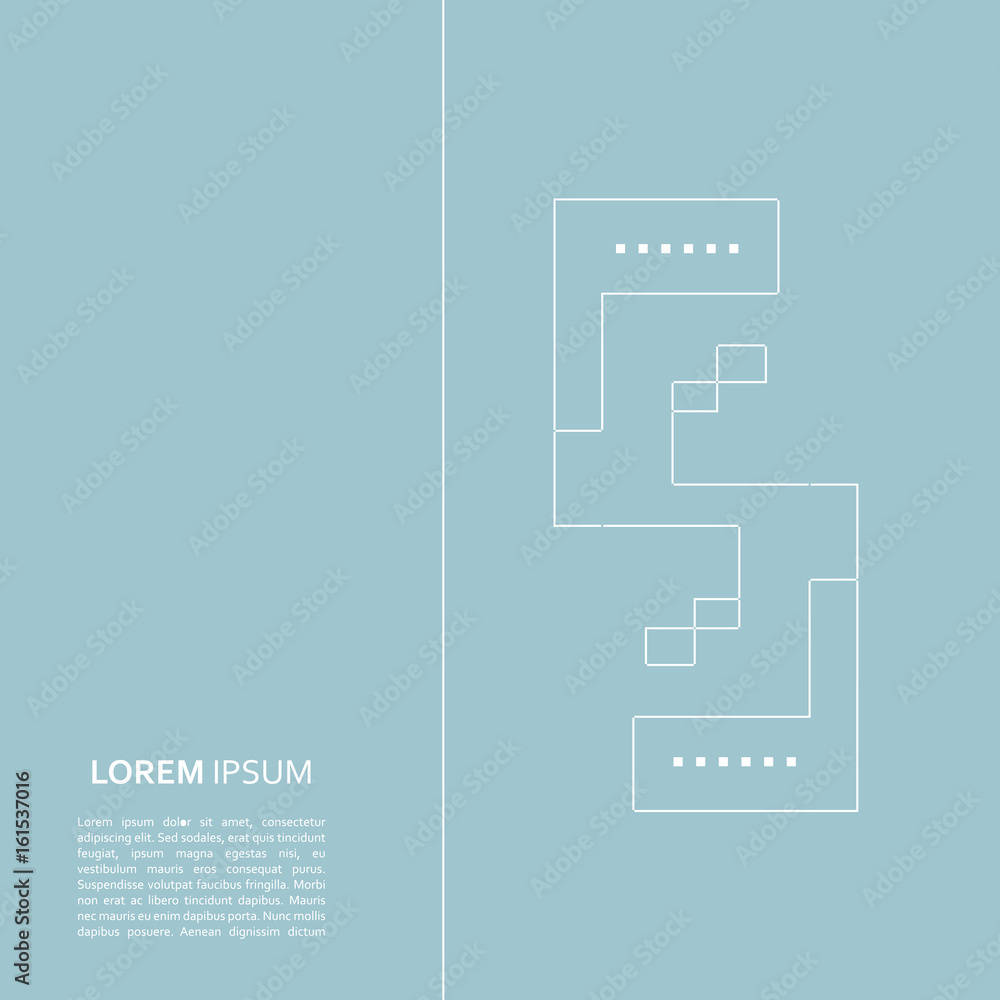 Poster Vector blue background with repeating squares