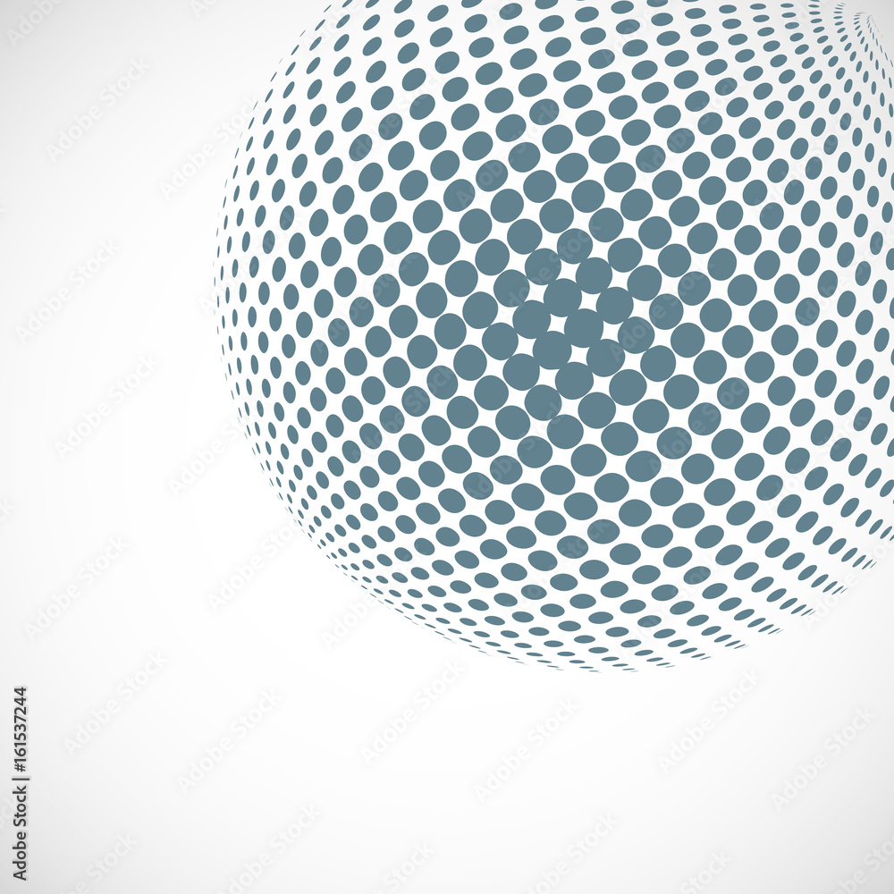 Poster vector abstract dotted halftone planet