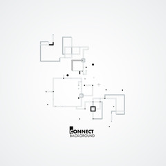 Line, square, circle elements. Style geometric pattern. Modern vector background with space for text