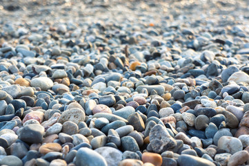 Pebble beach. Selective focus