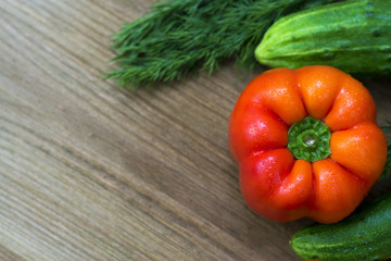 Fresh vegetables closeup