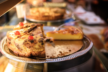 tasted dessert in a bakery