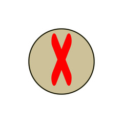 Cross red sign in beige circle