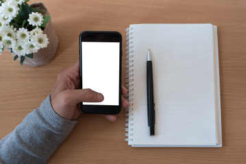 Man holding smart phone