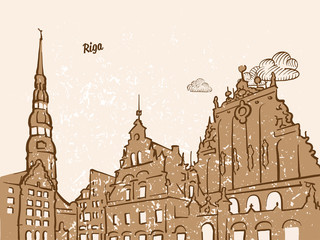 Riga, Latvia, Greeting Card