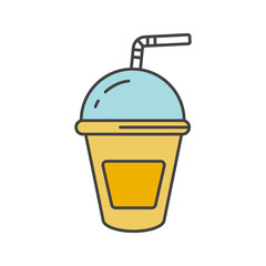 Refreshing soda drink color icon