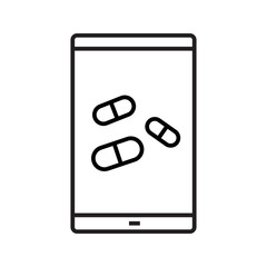 Smartphone medical app linear icon