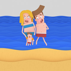 Family with swimsuit at beach
Easy combine! 4000 x 4000 / 300 dpi / Isolate. Custom 3d illustration contact me!