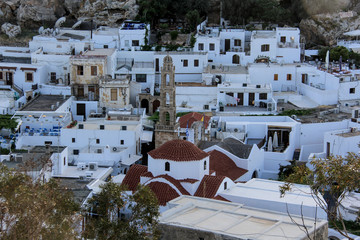 Naklejka premium Lindos and the Acropolis Rhodes island Greece