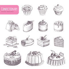 Hand drawn vector confectionery illustrations. Cool sketch icons. Eps10 vector.