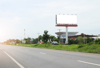 Huge advertising outdoor billboard with white space to put your design