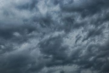 Dark sky with storm clouds