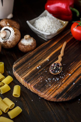 Different peppers and pasta