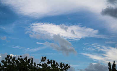 Beautiful sky in evening at the countryside in Thailand.