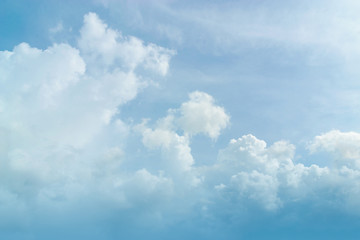 Clouds are divided into layers in the evening with light.