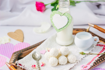 Breakfast in bed on Valentine's day