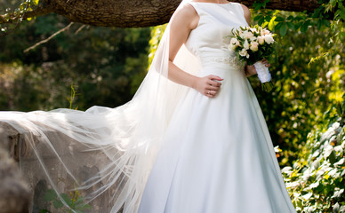 Bride and wedding bouquet