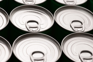 Cans close up