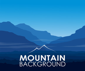 Blue mountains at dawn. Vector landscape background