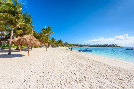 Fototapeta Akumal beach - paradise bay  Beach in Quintana Roo, Mexico - caribbean coast