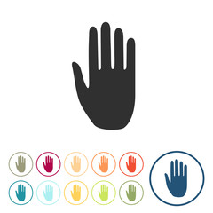 Runde Schaltflächen - Hand - Stop - Geste