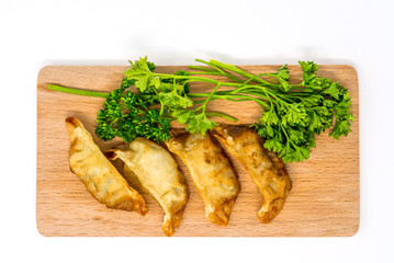 Chinese food Fried dumplings on plate