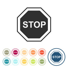 Runde Schaltflächen - Stop Schild