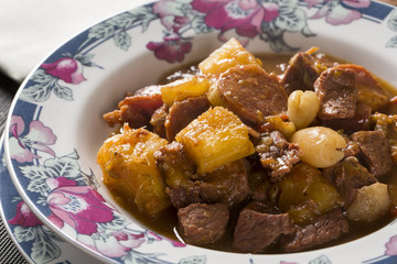 rustic Stew meat with manioc, sausage and pinion - Entrevero with pinhao.