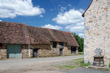 Fototapeta na wymiar Traditional houses in central France