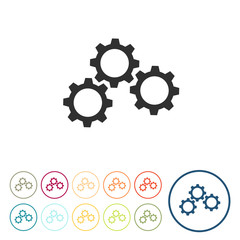 Runde Schaltflächen - Zahnräder - Optionen