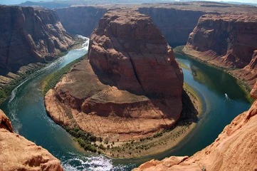 Papier Peint photo Lavable Canyon Bande de fer à cheval Arizona sur le fleuve Colorado, Etats-Unis