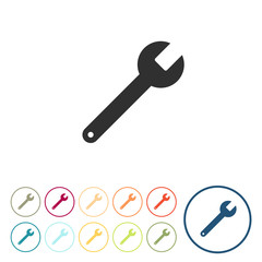 Runde Schaltflächen - Schraubenenschlüssel