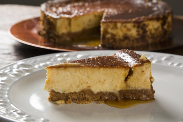 Delicious cheese cake with honey
