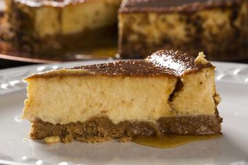 Delicious cheese cake with honey