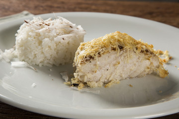Fillet of haddock with coconut rice