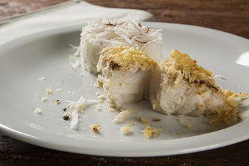 Fillet of haddock with coconut rice