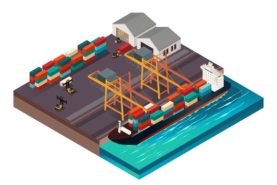 Isometric Design of a Shipping Port