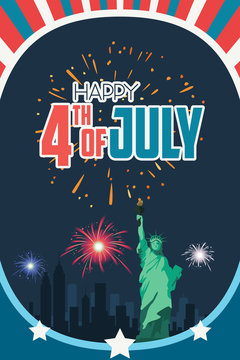 Happy Fourth of July Poster Illustration