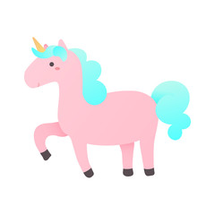 Einhorn im Profil in Pastellfarben