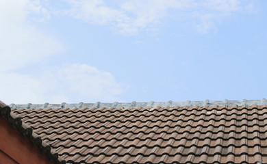 Naklejka premium Missing damaged roof tiles