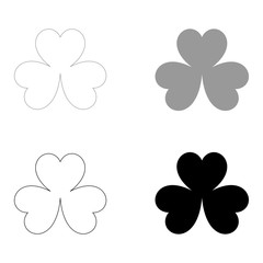 Clover   the black and grey color set icon .