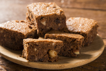 chestnut brownies with chocolate