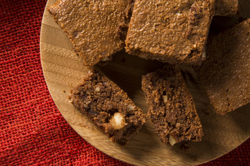 chestnut brownies with chocolate