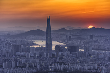 Sunset at Seoul,South Korea.