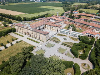 Villa Arconati, Castellazzo, Bollate, Milano, Italia. Vista aerea. Giardini e parco, Parco delle...